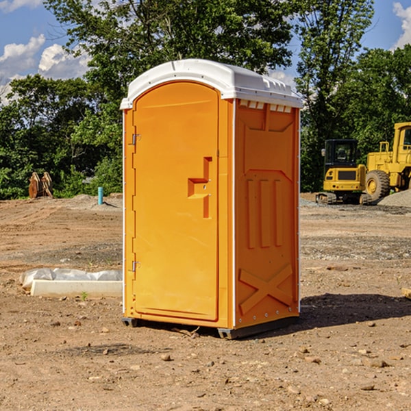 can i customize the exterior of the porta potties with my event logo or branding in Edgar Springs